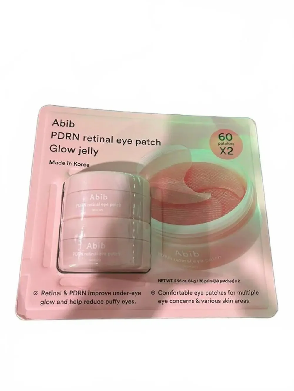 Abib PDRN Retinal Eye Patch Glow Jelly -60x2 Patches- New